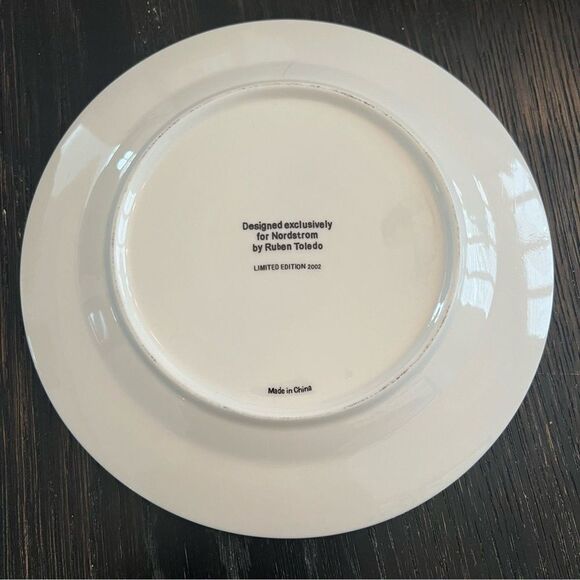 4 Nordstrom Ruben Toledo Salad Dessert Plate Fashion Limited Edition 2002 Dogs - Picture 8 of 10